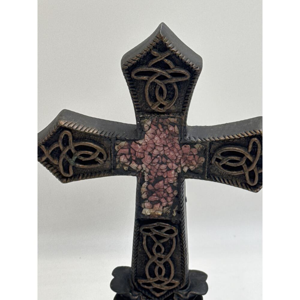 Gothic Celtic Knot Cross Resin Tabletop Decor Dark Academia Medieval Decor - Picture 4 of 7